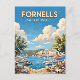 Postal Puerto de Fornells España