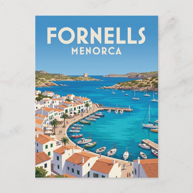 Postal Puerto de Fornells España (Anverso)