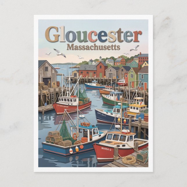 Postal Puerto de Gloucester Massachusetts (Anverso)
