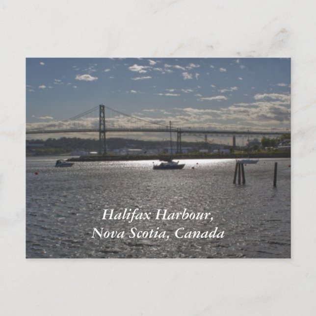 Postal Puerto de Halifax con el puente A. Murray MacKay (Anverso)