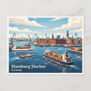 Postal Puerto de Hamburgo Alemania