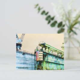 Postal Puerto de Hamburgo - Arte de Sachers -