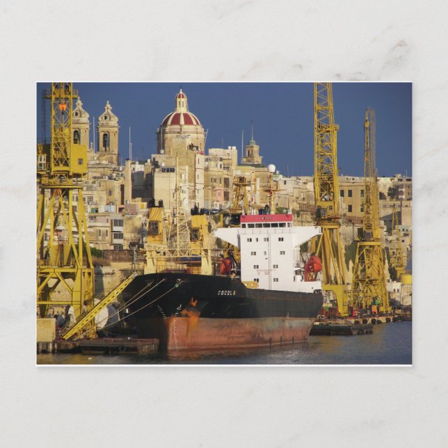 Postal Puerto de La Valeta. (Anverso)