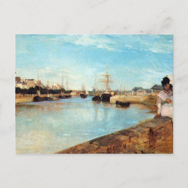 Postal Puerto de Lorient por Berthe Morisot (Anverso)