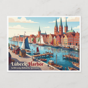 Postal Puerto de Lübeck Alemania