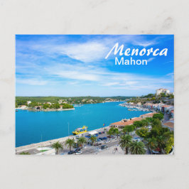 Postal Puerto de Mahón en Menorca