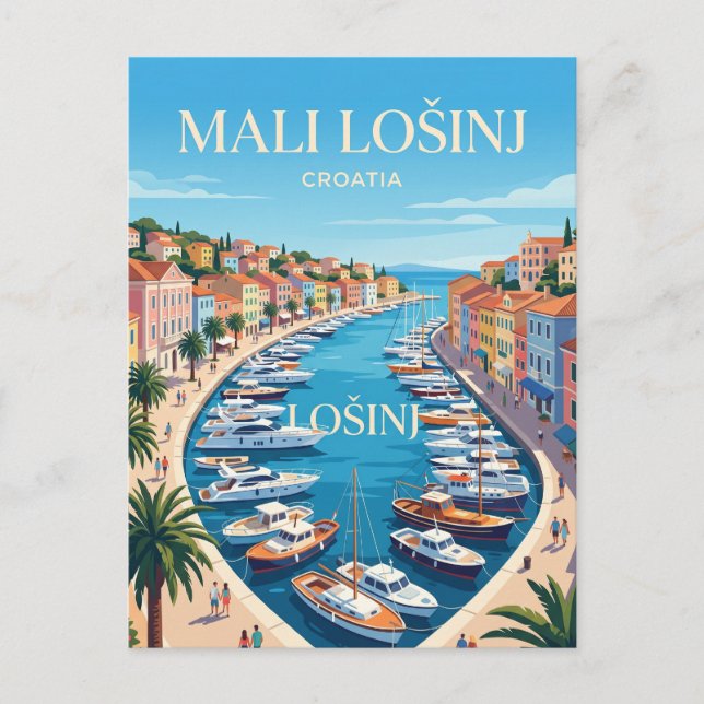 Postal Puerto de Mali Lošinj Croacia (Anverso)