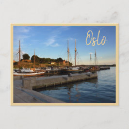 Postal Puerto de Oslo con texto