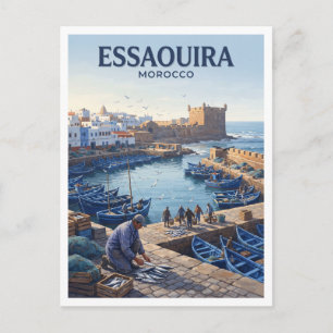 Postal Puerto de pesca de Essaouira Marruecos regalo de v