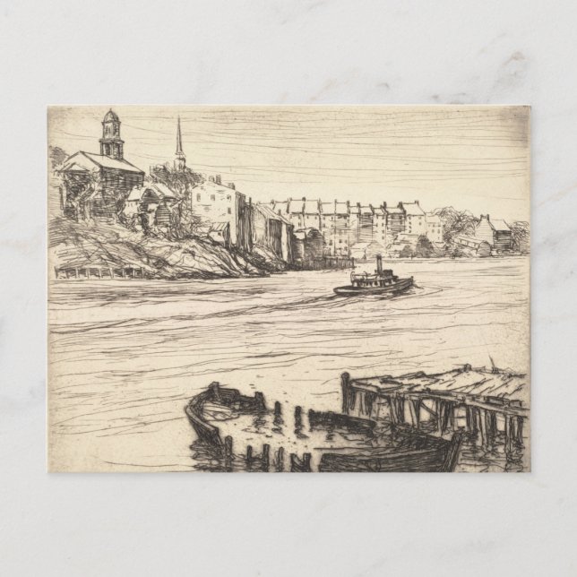 Postal Puerto de Portsmouth Vintage (Anverso)