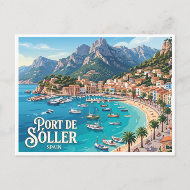 Postal Puerto de Sóller España (Anverso)