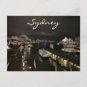 Postal Puerto de Sydney por Night, Australia. Foto
