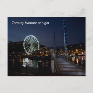 Postal Puerto de Torquay por la noche