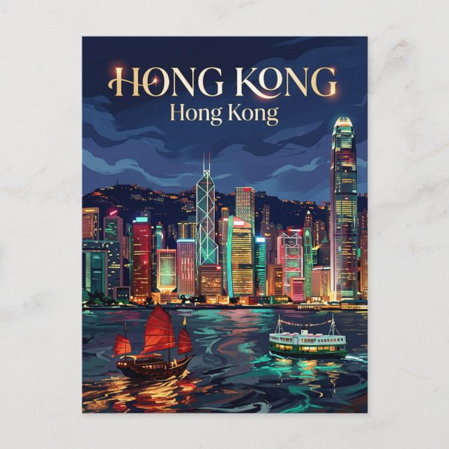 Postal Puerto de Victoria Hong Kong (Anverso)