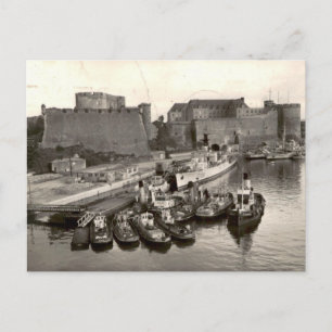 Postal Puerto del Castillo de Brest Barcos Remolcadores A