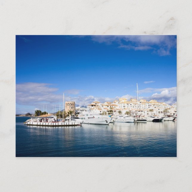 Postal Puerto Deportivo de Puerto Banús en la Costa del S (Anverso)