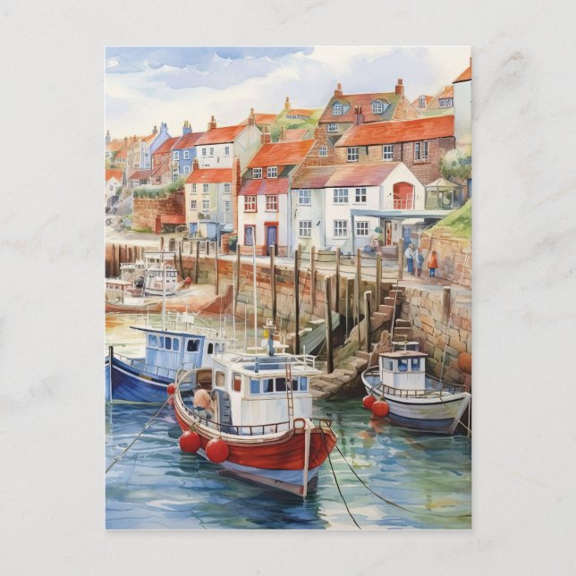 Postal Puerto En Un Día Soleado (Anverso)