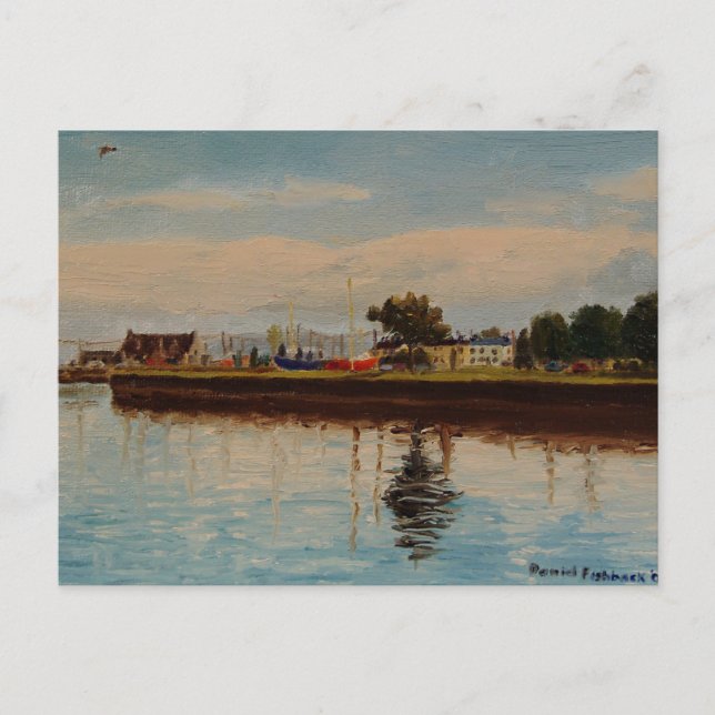 Postal Puerto escénico de Galway City Irlanda (Anverso)