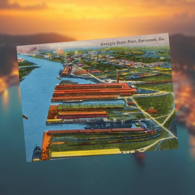 Postal Puerto Histórico Estatal de Savannah Georgia (Subido por el creador)