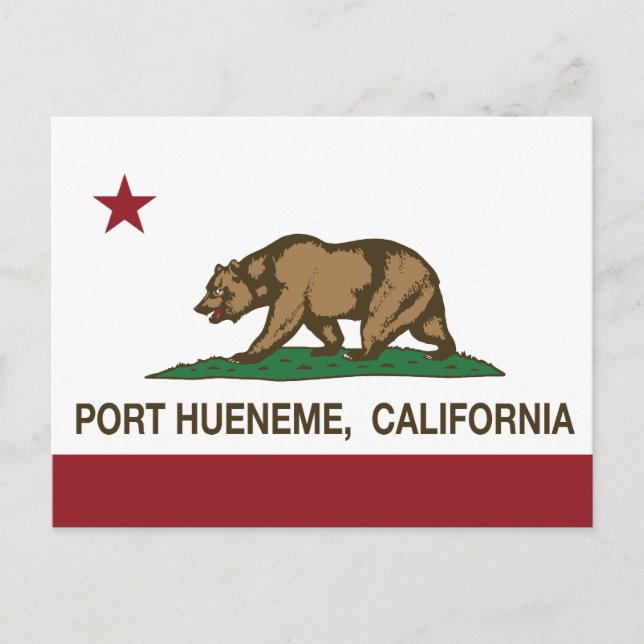 Postal Puerto Hueneme, Bandera Estatal de California (Anverso)