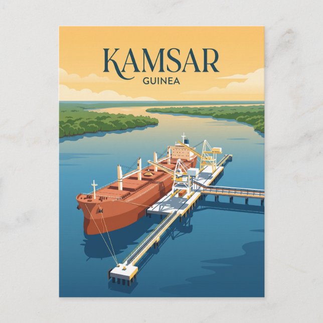 Postal Puerto Kamsar Guinea (Anverso)