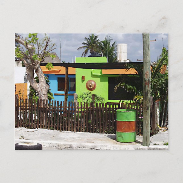 Postal Puerto Morelos Casa Postcard (Anverso)