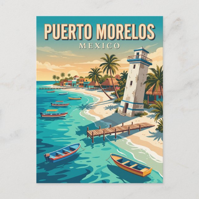 Postal Puerto Morelos México (Anverso)