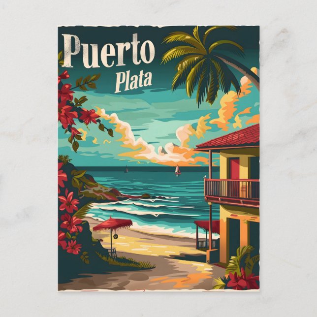 Postal Puerto Plata: Playa tropical (Anverso)