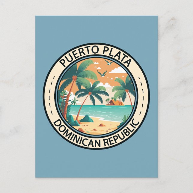 Postal Puerto Plata República Dominicana Insignia (Anverso)