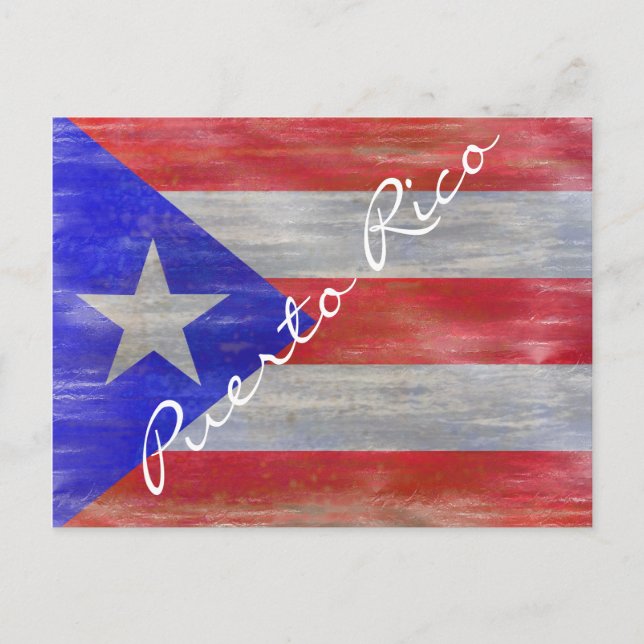 Postal Puerto Rico angustia la bandera puertorriqueña (Anverso)