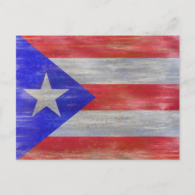 Postal Puerto Rico angustia la bandera puertorriqueña (Anverso)