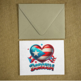 Postal Puerto Rico Bandera del Corazón de Amor Boricua