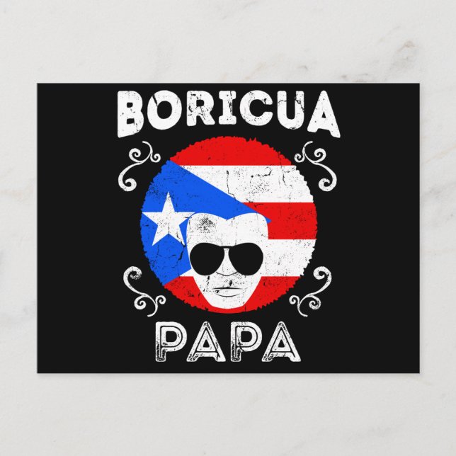 Postal Puerto Rico Boricua Latino Papa Día (Anverso)