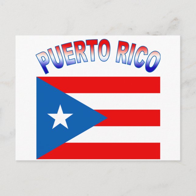 Postal Puerto Rico con productos de bandera (Anverso)