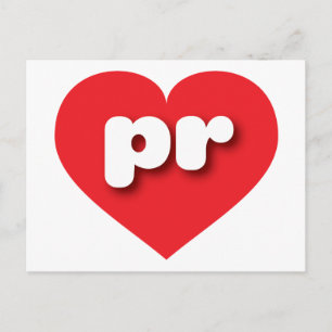 Postal Puerto Rico corazón rojo - Amo PR