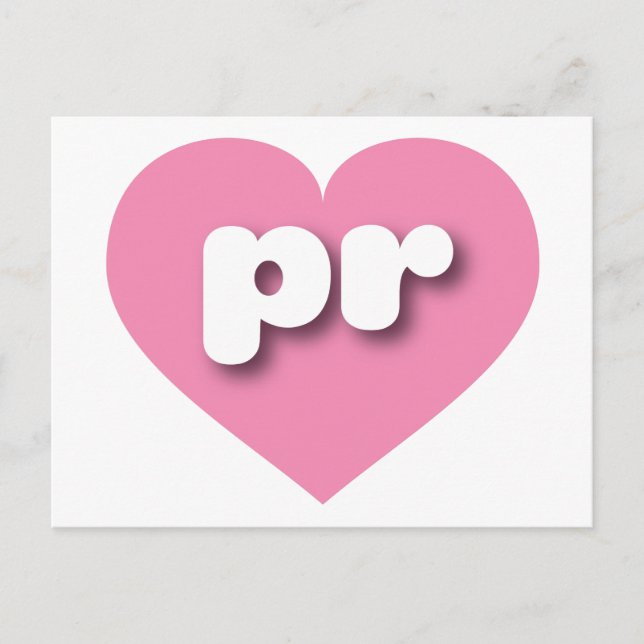 Postal Puerto Rico Corazón Rosa - Me encanta la pr (Anverso)