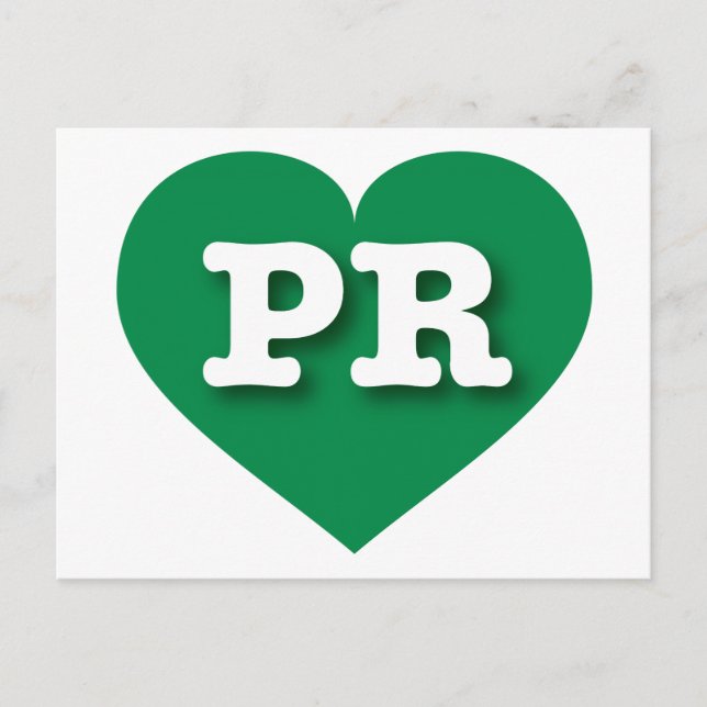 Postal Puerto Rico Corazón Verde - Amo las Relaciones Púb (Anverso)