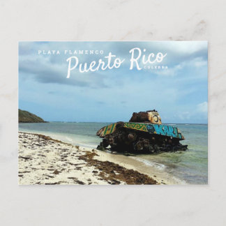 Postal Puerto Rico, Culebra, flamenco de Playa
