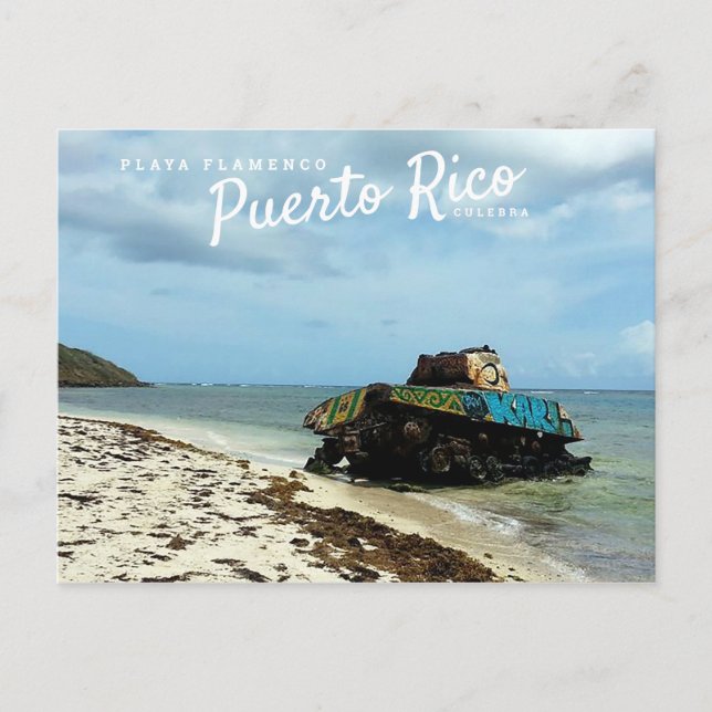 Postal Puerto Rico, Culebra, flamenco de Playa (Anverso)