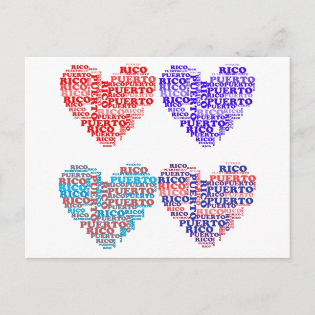 Postal Puerto Rico Hearts Products (Anverso)
