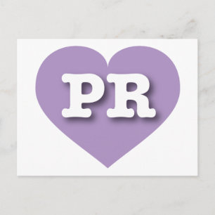 Postal Puerto Rico Lavender Heart - Amo las relaciones pú