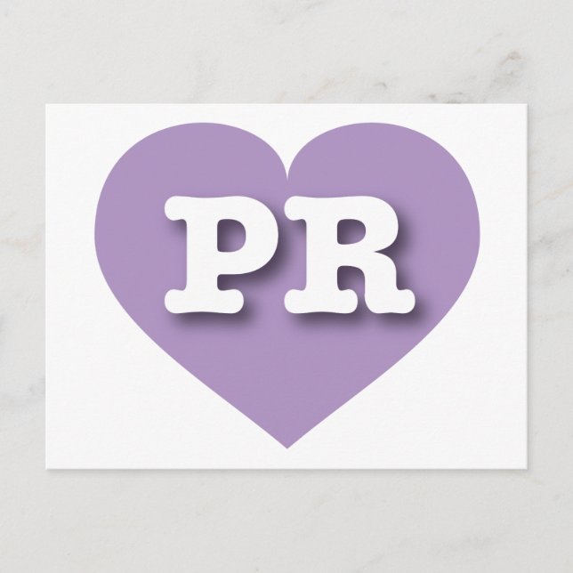 Postal Puerto Rico Lavender Heart - Amo las relaciones pú (Anverso)