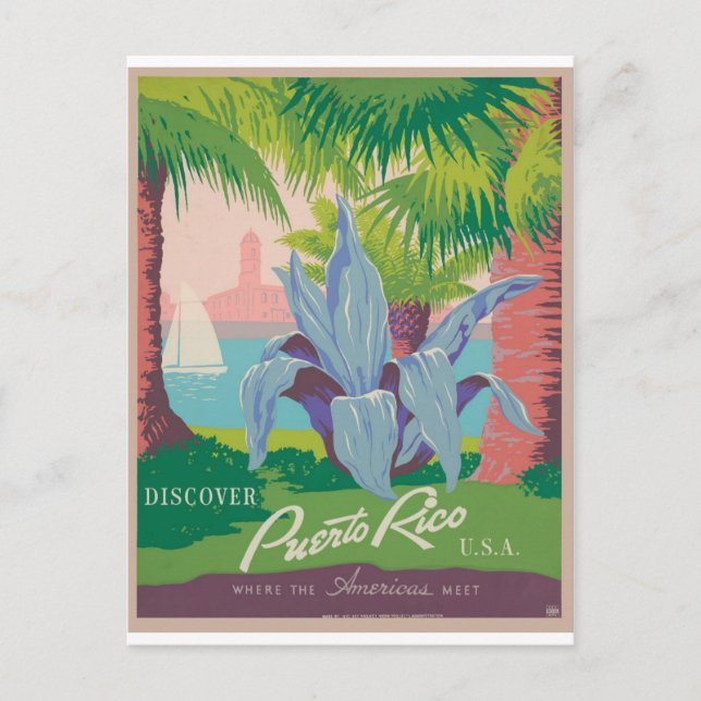 Postal Puerto Rico USA Vintage Travel Postcard (Anverso)