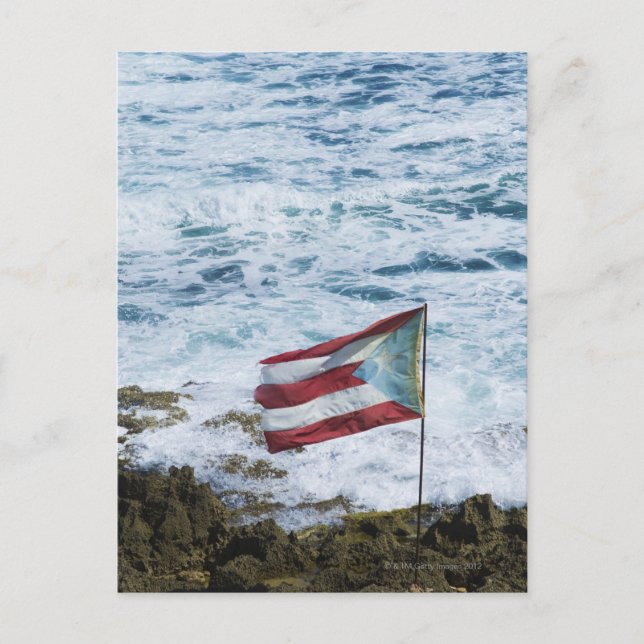 Postal Puerto Rico, Viejo San Juan, bandera de Puerto Ric (Anverso)