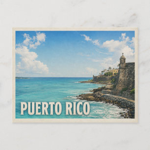 Postal Puerto Rico Vintage San Juan Antiguo Viaje Costero