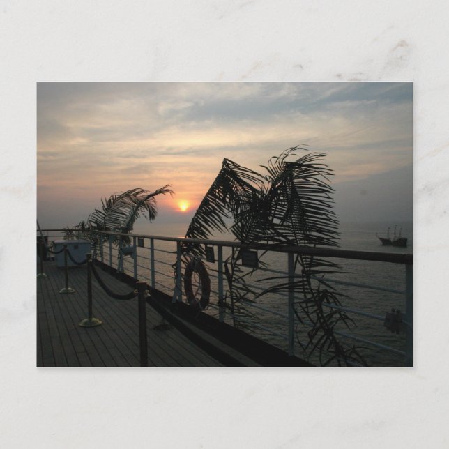 Postal Puerto Vallarta, México Postcard Sunset (Anverso)