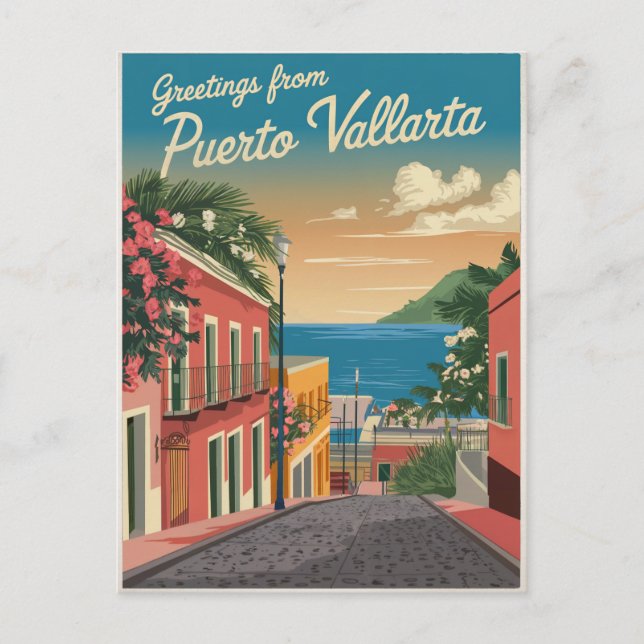 Postal Puerto Vallarta México Vintage (Anverso)
