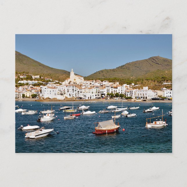 Postal Puerto y localidad de Cadaqués en España (Anverso)