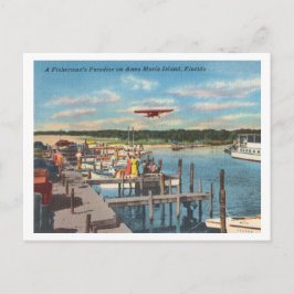 Postal Puertos vintage de Anna Maria Island Florida