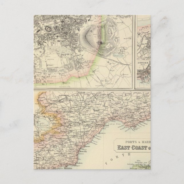 Postal Puertos y puertos de la costa este de Escocia (Anverso)
